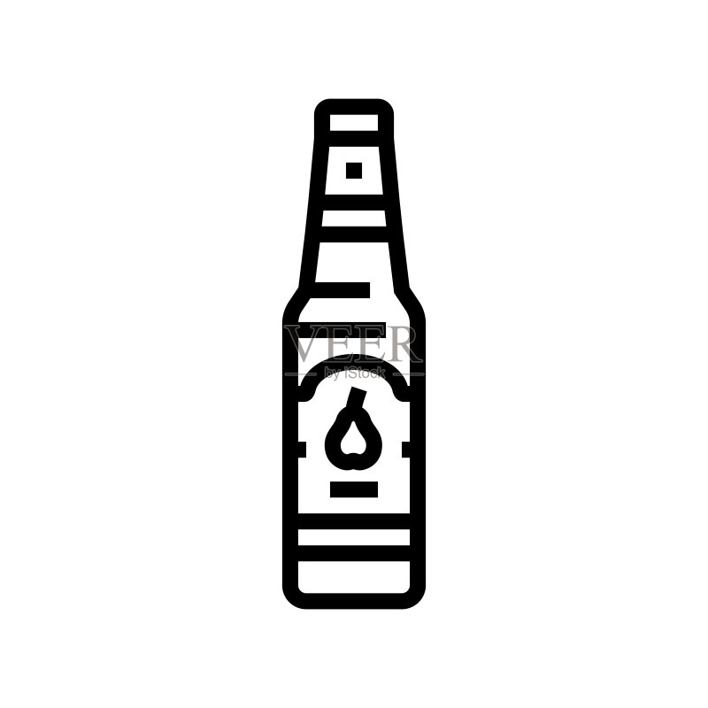 梨味苹果酒线性图标矢量图图标素材