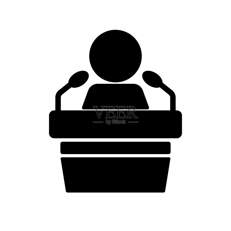 面试或演讲的剪影图标矢量图图标素材
