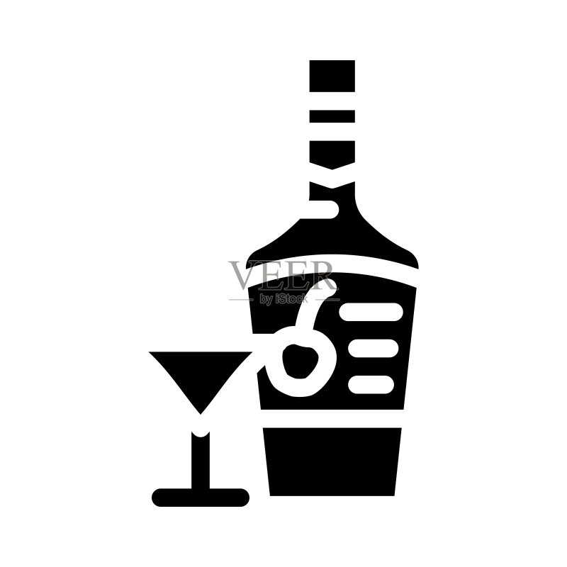樱桃利口酒酒精标志矢量图图标素材
