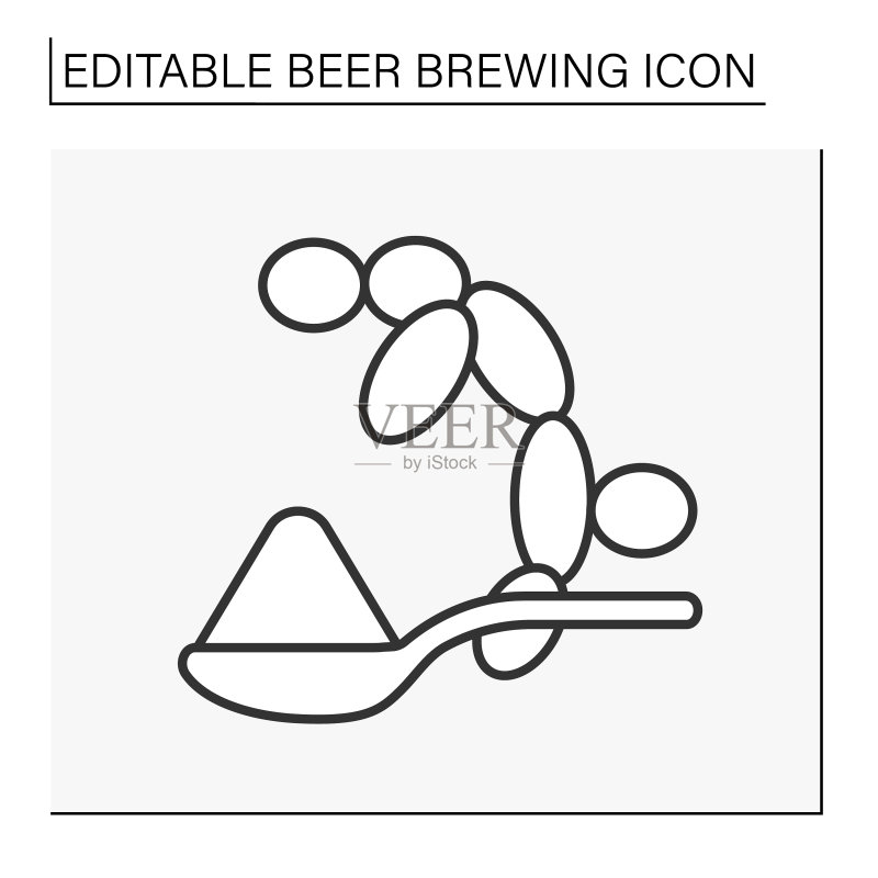啤酒酵母线性图标图标素材
