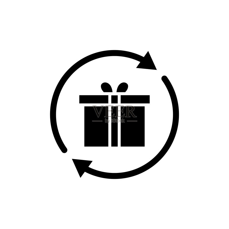 带有圆圈的礼品盒图标,适用于礼品图标素材
