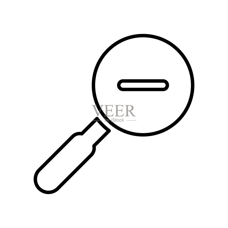缩小轮廓图标。线条艺术矢量图。图标素材
