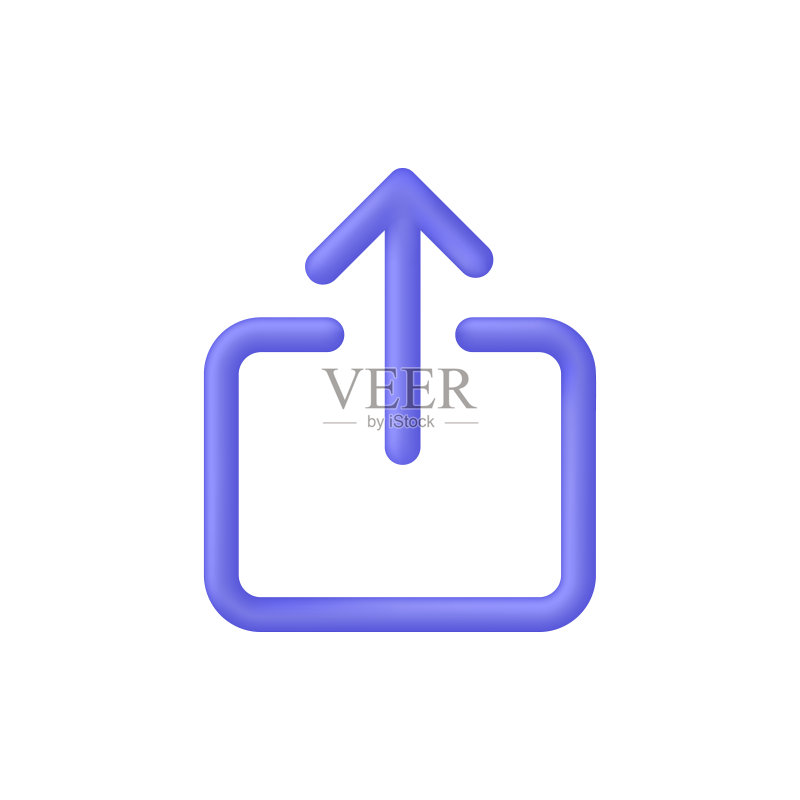 3D白色背景上的分享图标图标素材