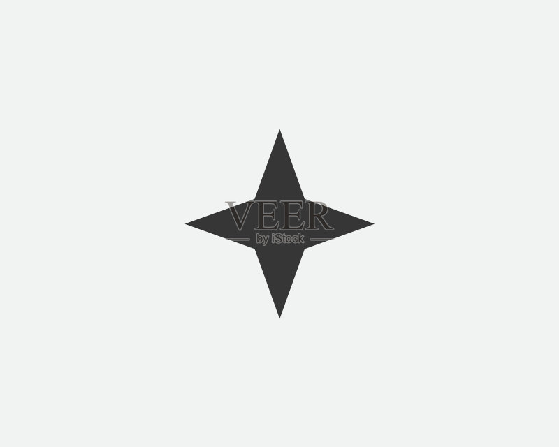 黑色抽象闪光星形图标图标素材