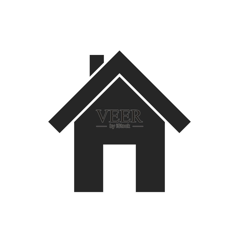 白色背景上的房屋图标图标素材