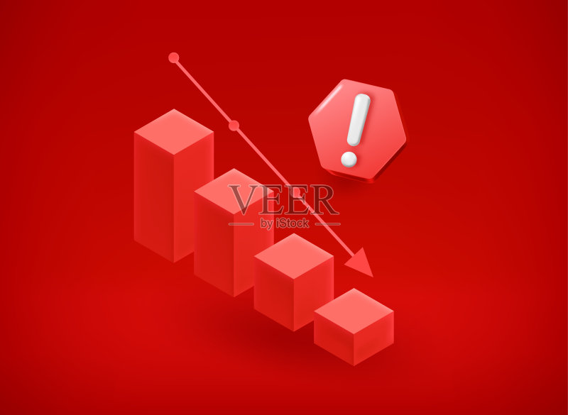 带有停止标志的商务图标3D矢量图图标素材