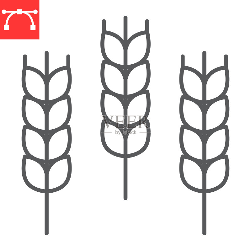 小麦线性图标图标素材