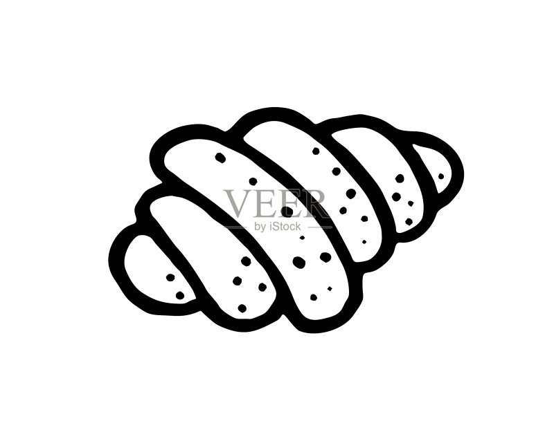 手绘可颂烘焙元素图标素材