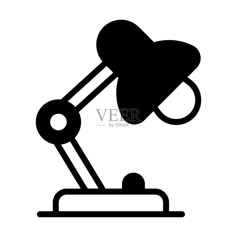 浅色灯具图标,白色背景上隔离图标素材