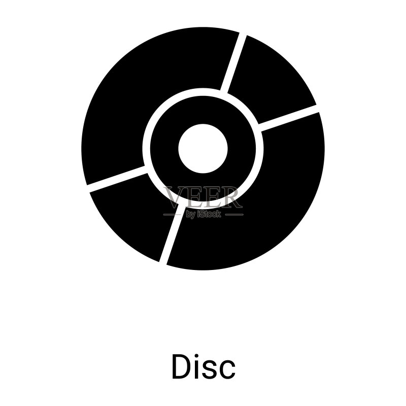 光盘,CD 字形图标,在白色背景上隔离图标素材