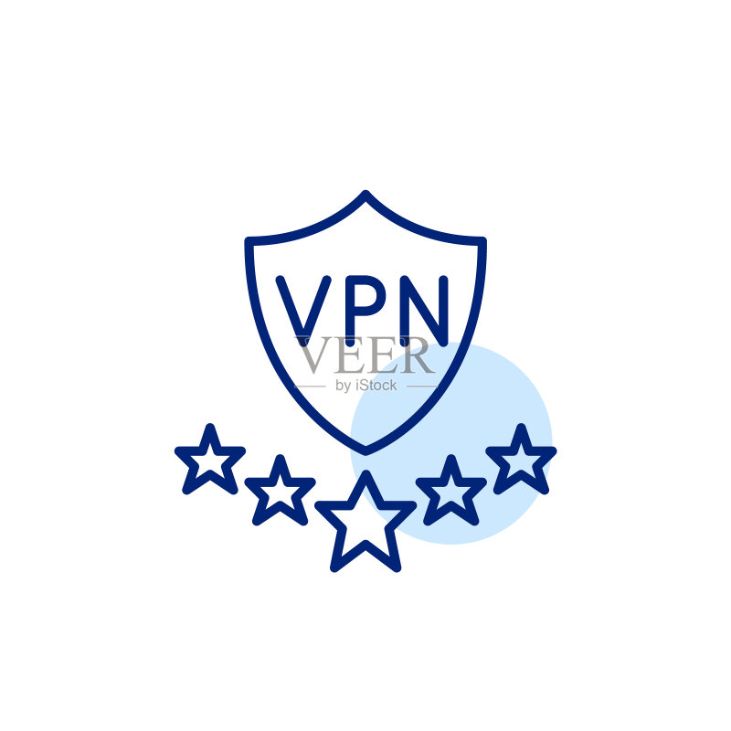 五星级VPN:像素完美可编辑描边线性图标图标素材