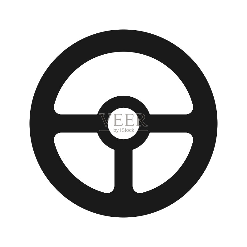 汽车方向盘图标:汽车方向盘矢量插图图标素材