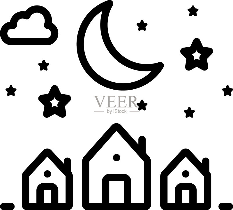 夜晚图标素材