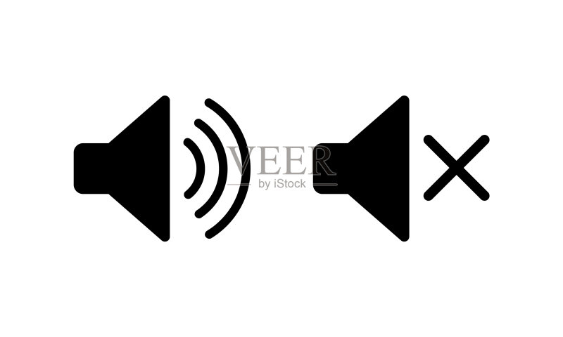 扬声器按钮的声音开启和关闭黑色图标图标素材