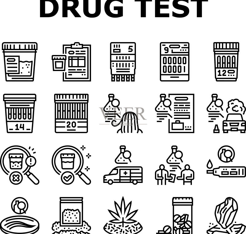 药物检测设备图标集图标素材