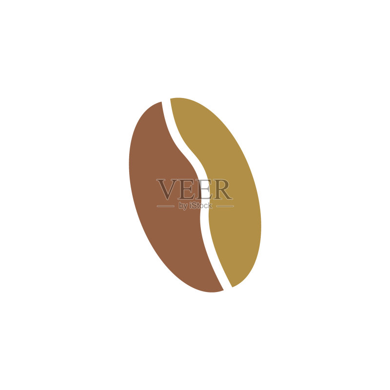 时尚的咖啡豆或咖啡配料图标素材