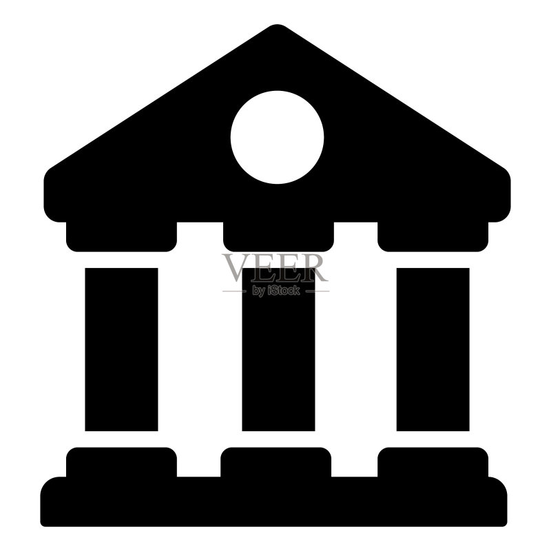 网页和移动设备的银行矢量图标字形样式图标素材