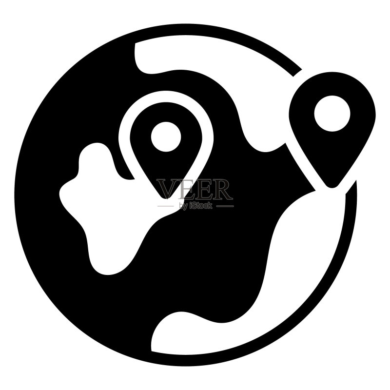 地球仪矢量图标,用于网页和移动端图标素材