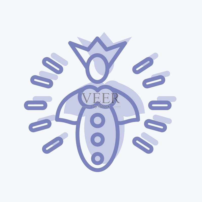 适用于养蜂场的双色蜂王图标图标素材