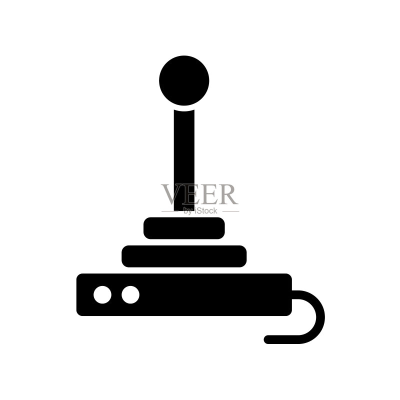 白色背景上的游戏操纵杆图标图标素材