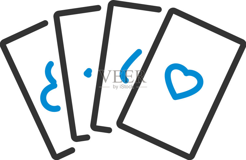 四张卡片图标图标素材
