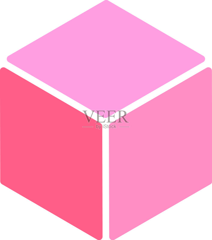 2.5D立方体元素图标立体主义抽象3D图标素材