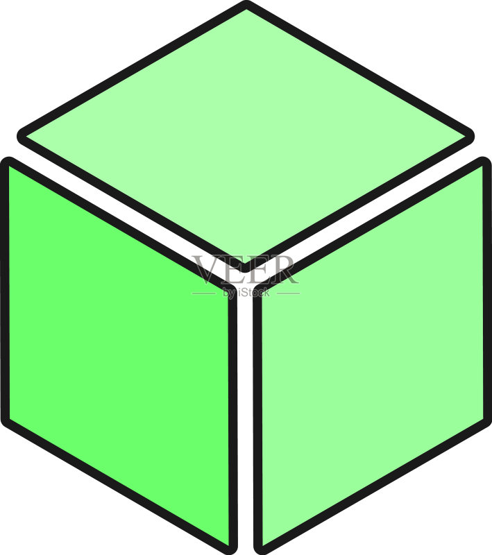 2.5D立方体元素图标立体主义抽象3D图标素材