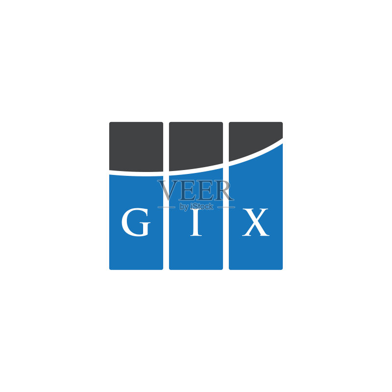 白色背景上的GIX字母标志设计图标素材