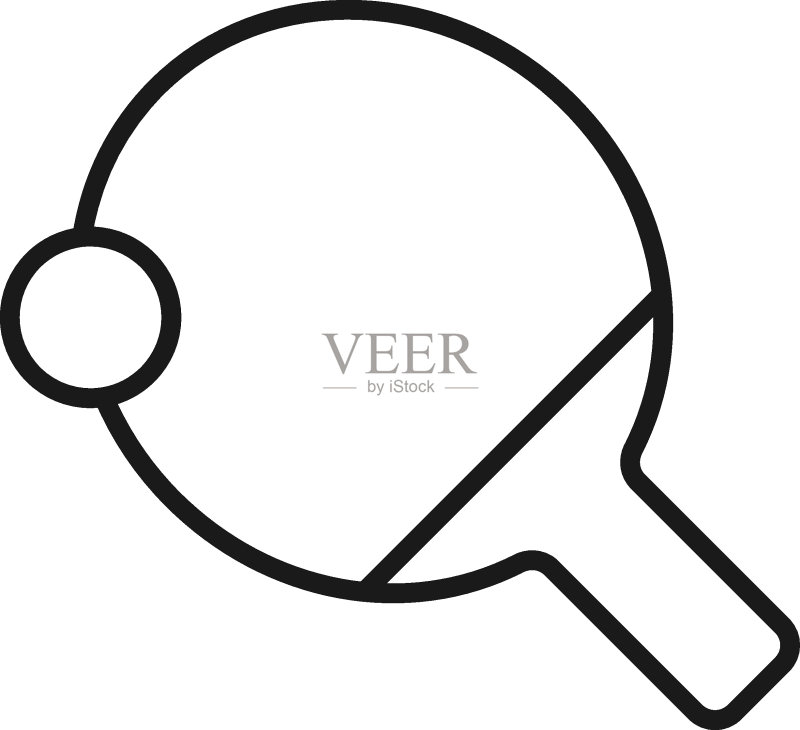 运动爱好活动概念:扁平风格的简约标志,适合商店、广告,乒乓球图标图标素材