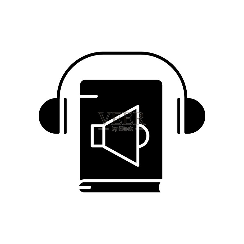 有声读物图标书籍喇叭耳机实体图标素材