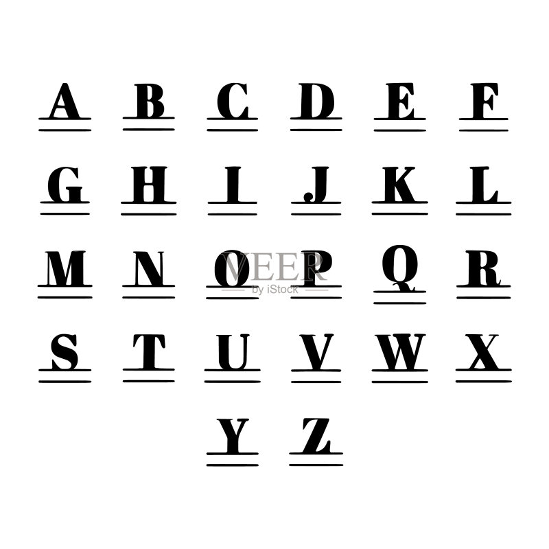 白色背景上的个性化字母组合图标素材