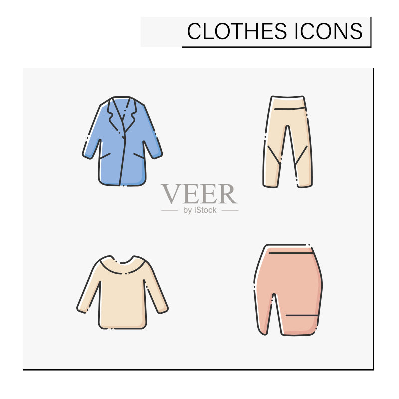 彩色服装图标合集图标素材