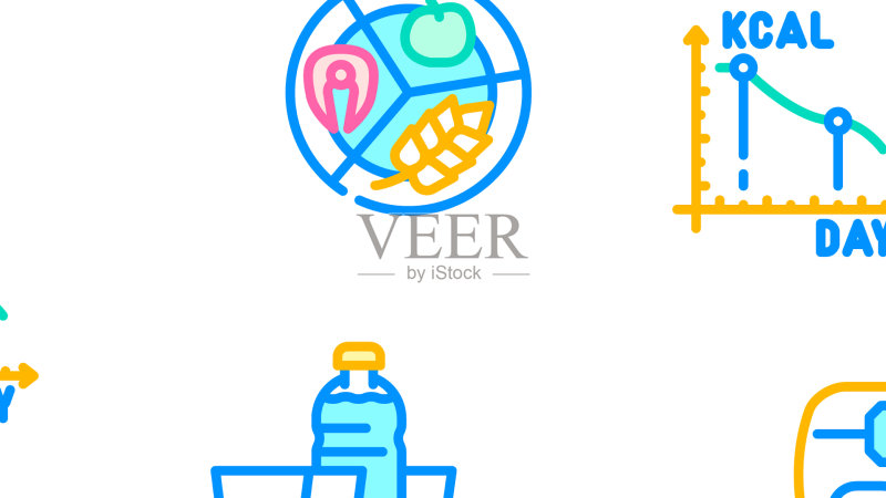 饮食产品和工具无缝图案图标素材
