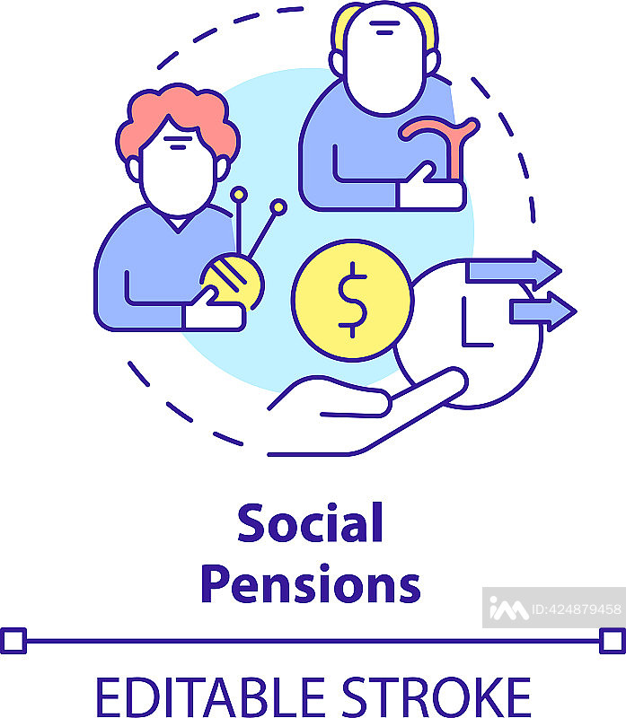 社会养老金概念图标图标素材