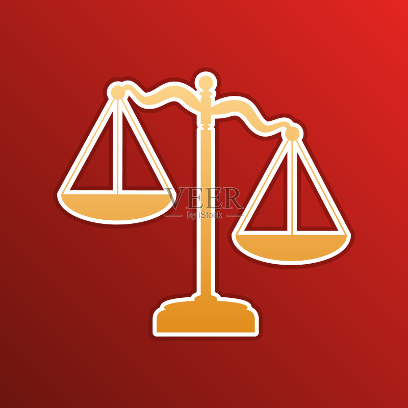 金色渐变的正义天平标志图标图标素材