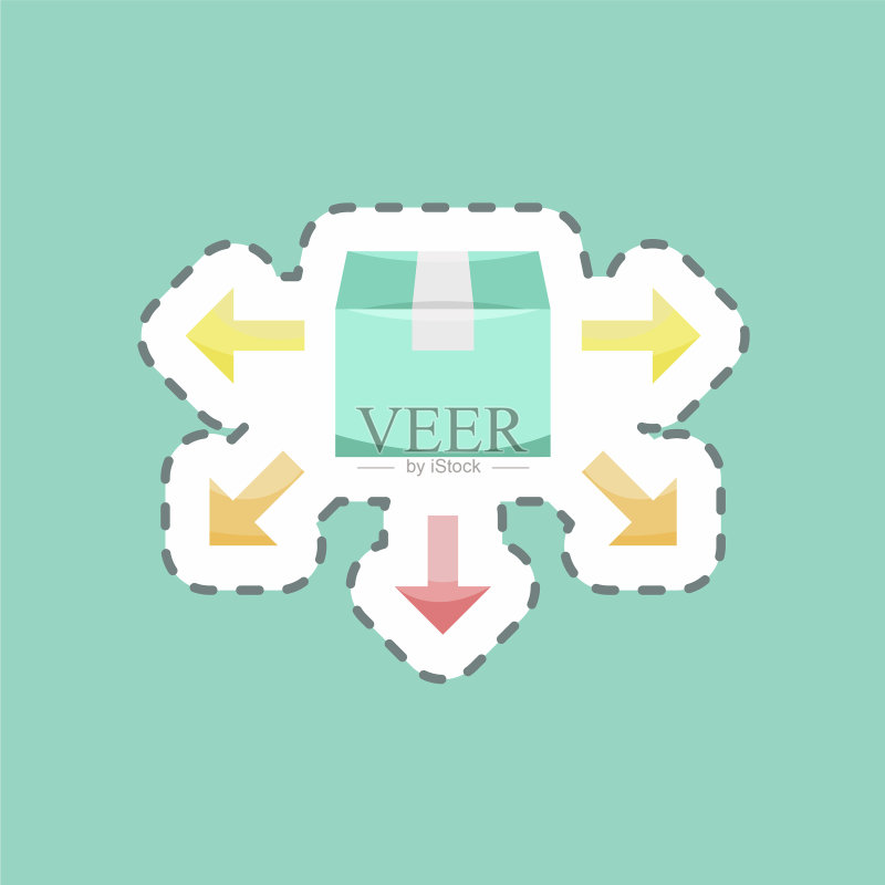 分配贴纸线条剪裁图标素材