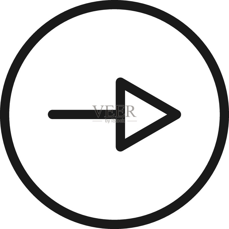 符号、标志、界面和互联网概念:用于网站、商店、App的单色线条箭头图标图标素材