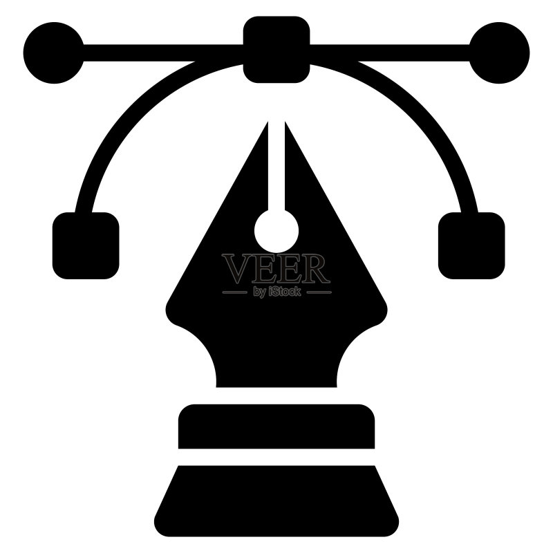 笔工具字形图标(白色背景)图标素材