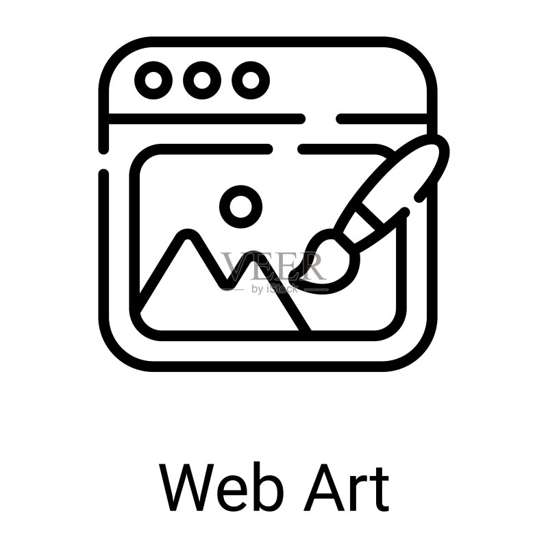 图形设计线性图标(白色背景)图标素材