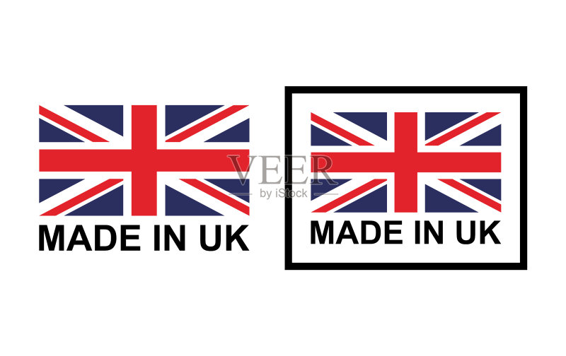 英国制造印章产品标签标志集合图标素材