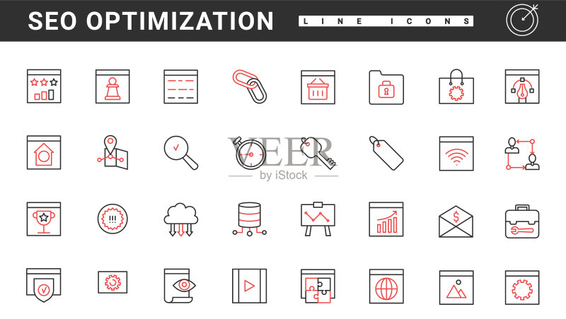 SEO优化服务社交媒体活动图标素材
