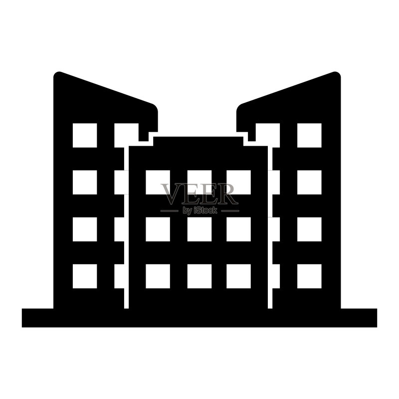 办公楼图标公寓矢量插画图标素材