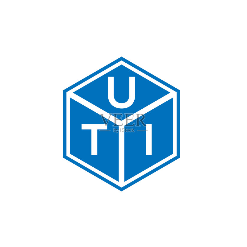 黑色背景上的UTI字母标志设计图标素材