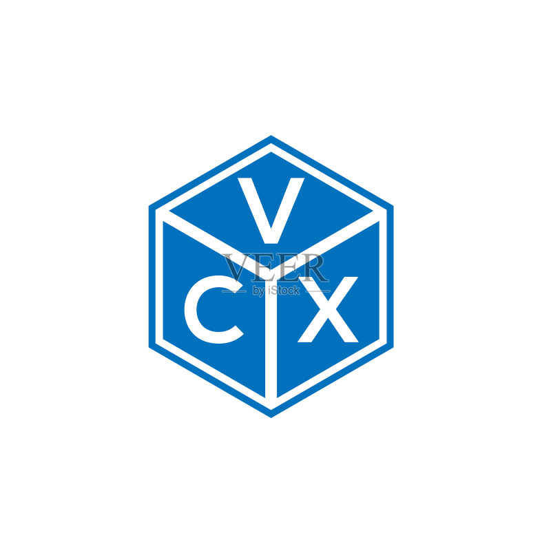 黑色背景上的VCX字母标志设计图标素材