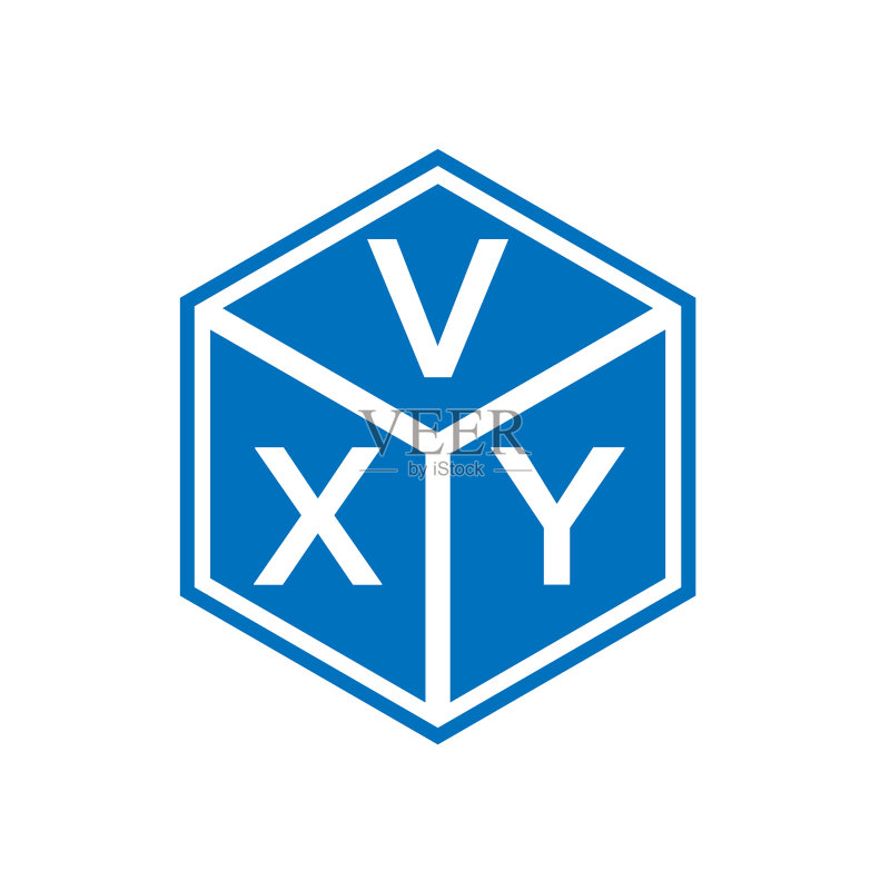 黑色背景上的VXY字母标志设计图标素材
