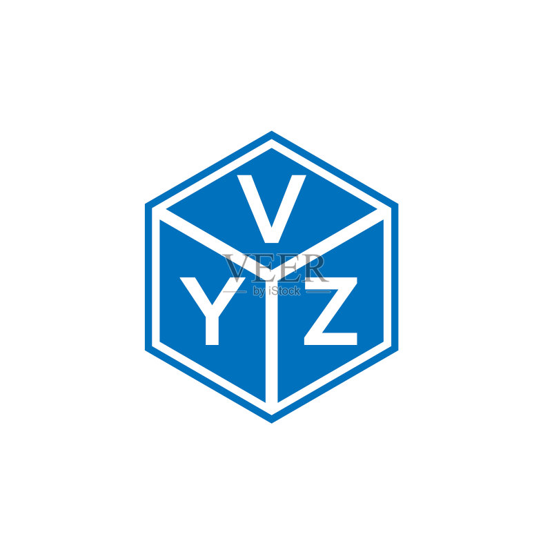 VYZ字母黑色背景标志设计图标素材