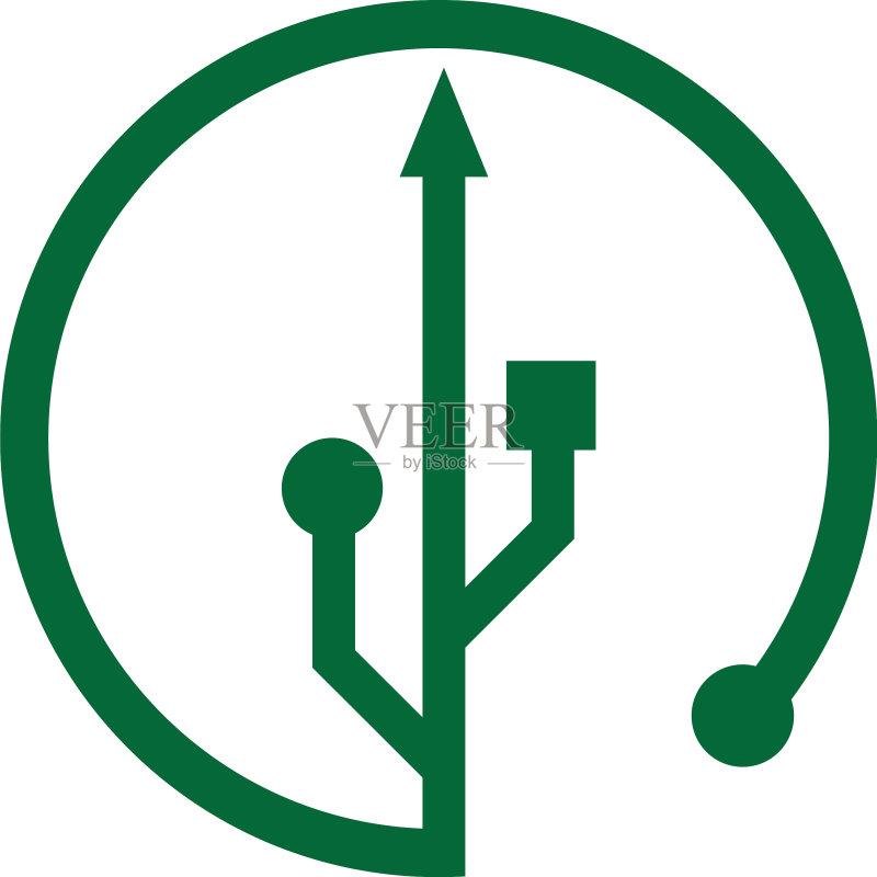 USB数据传输标志图标素材