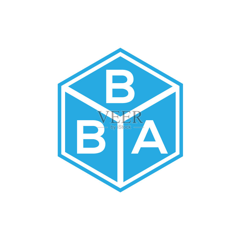黑色背景BBA字母标志设计图标素材