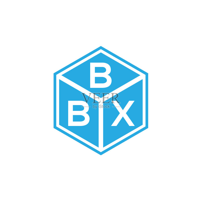 黑色背景上的BBX字母Logo设计图标素材
