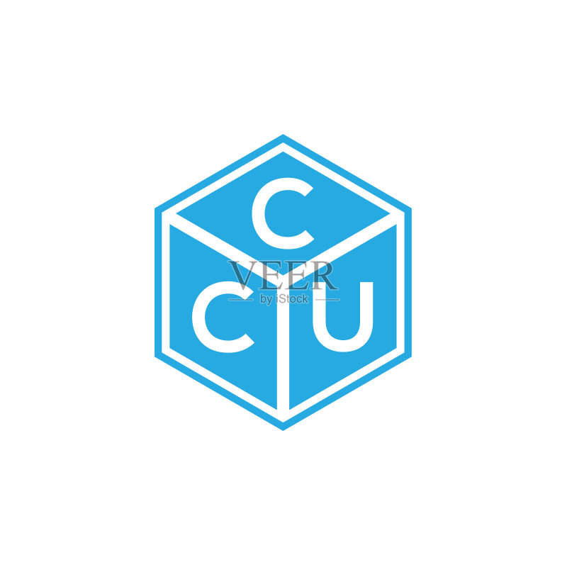 黑色背景上的CCU字母标志设计图标素材